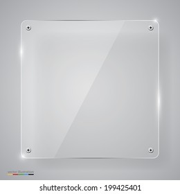 Empty transparent glass framework. Vector illustration