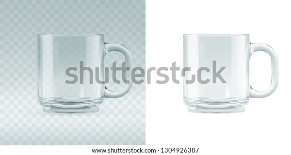 Download Empty Transparent Glass Mug Mockup Realistic Stock Vector Royalty Free 1304926387