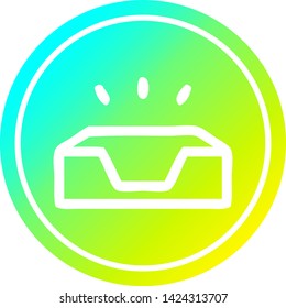 empty in tray circular icon with cool gradient finish