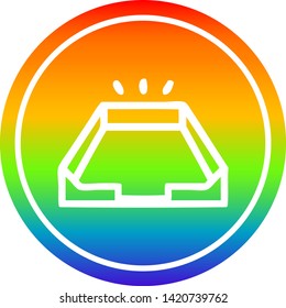 vacío en el icono circular de la bandeja con acabado degradado de arco iris