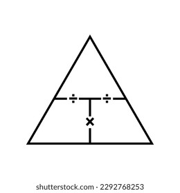 Empty triangle for physics formula. Vector illustration isolated on white background.