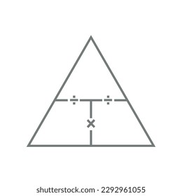 Empty triangle for physics formula. Vector illustration isolated on white background.