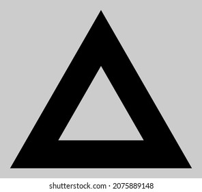Empty triangle vector icon. An isolated flat icon illustration of empty triangle with nobody.