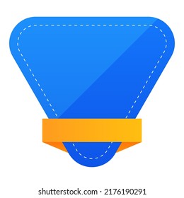 Empty Triangular Label Or Tag Element In Blue And Chrome Yellow Color.