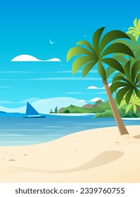 empty tropical beach seaside view sea vacation destination ocean holiday travel concept