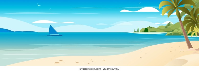 empty tropical beach seaside view sea vacation destination ocean holiday travel concept horizontal