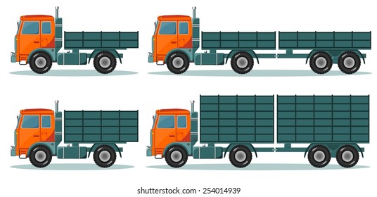 Empty truck with different levels of the board, vector illustration