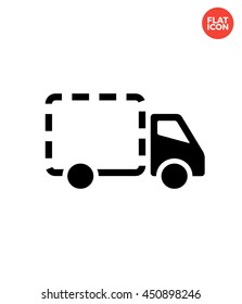 Empty Truck Icon Flat Style. Cut Track Vector. Empty Lime Truck Isolated Icon. Truck Illustration. Cut Container Icon. Cut Truck Icon for Apps UI. Truck Web Icon.