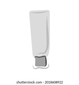 Empty tube of  cream. Cosmetic items for health and beauty. Vector illustration isolated on white background.