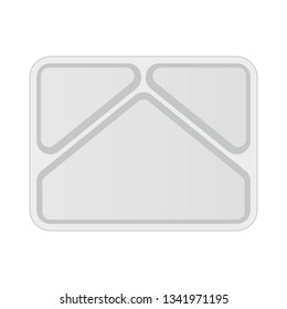 Empty Tv Dinner Tray Top View Icon. Clipart Image Isolated On White Background