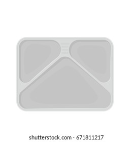 Empty Tv Dinner Tray. Vector Illustration Isolated On White Background