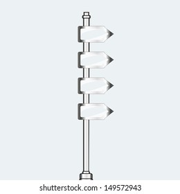 empty urban arrow boards on column. template for a text. EPS10 illustration