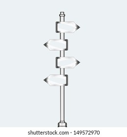 empty urban arrow boards on column. template for a text. EPS10 illustration