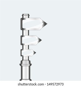 empty urban arrow boards on column. template for a text. EPS10 illustration