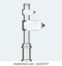 empty urban arrow boards on pillar. template for your messages. EPS10 illustration