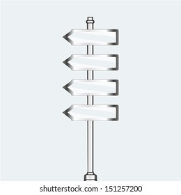 empty urban arrow boards on pillar. template for your messages. EPS10 illustration
