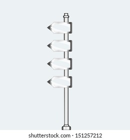 empty urban arrow boards on pillar. template for your messages. EPS10 illustration