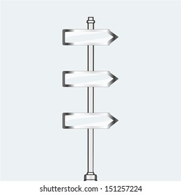 empty urban arrow boards on pillar. template for your messages. EPS10 illustration