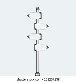 empty urban arrow boards on pillar. template for your messages. EPS10 illustration