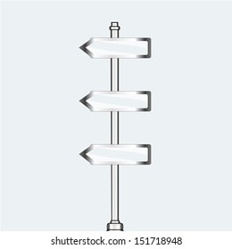 empty urban arrow boards on pillar. template for your messages. EPS10 illustration 