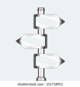 empty urban arrow boards on pillar. template for your messages. EPS10 illustration 