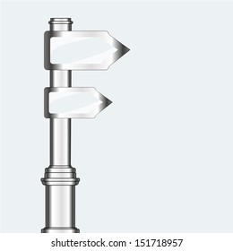 empty urban arrow boards on pillar. template for your messages. EPS10 illustration 