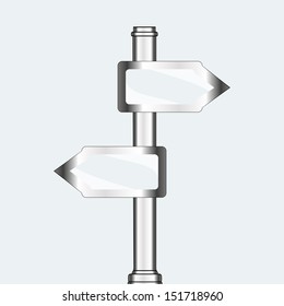 empty urban arrow boards on pillar. template for your messages. EPS10 illustration 