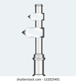 empty urban arrow boards on pillar. template for your messages. EPS10 illustration 