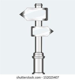 empty urban arrow boards on pillar. template for your messages. EPS10 illustration 