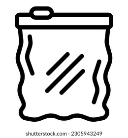 Empty vacuum bag icon outline vector. Snack cook. Snack cover