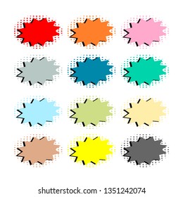 empty various color speech bubbles set isolated on white background. vector illustration