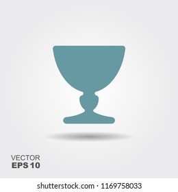Empty vase for desserts or sweets flat icon. Vector illustration