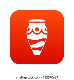 Empty vase icon digital red for any design isolated on white vector illustration