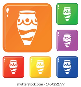 Empty vase icons set collection vector 6 color isolated on white background