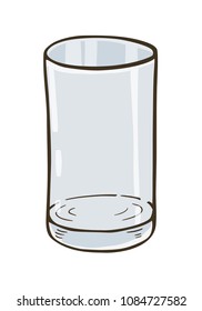 Empty vector glass. Cartoon glass.