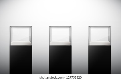 empty vector glass cubes