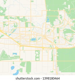 Empty vector map of Abbotsford, British Columbia, Canada, printable road map created in classic web colors for infographic backgrounds.