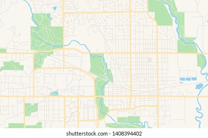 Empty vector map of Ames, Iowa, USA, printable road map created in classic web colors for infographic backgrounds.