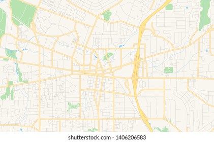 Empty vector map of Beaverton, Oregon, USA, printable road map created in classic web colors for infographic backgrounds.