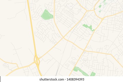 Empty vector map of Bowling Green, Kentucky, USA, printable road map created in classic web colors for infographic backgrounds.