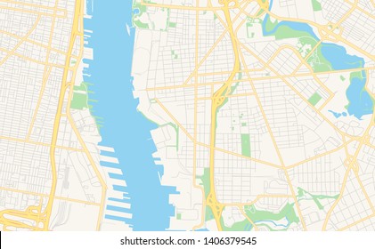 Empty vector map of Camden, New Jersey, USA, printable road map created in classic web colors for infographic backgrounds.