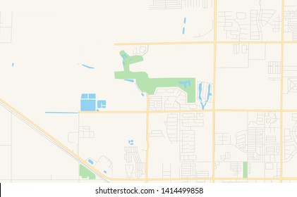 Empty vector map of Casa Grande, Arizona, USA, printable road map created in classic web colors for infographic backgrounds.