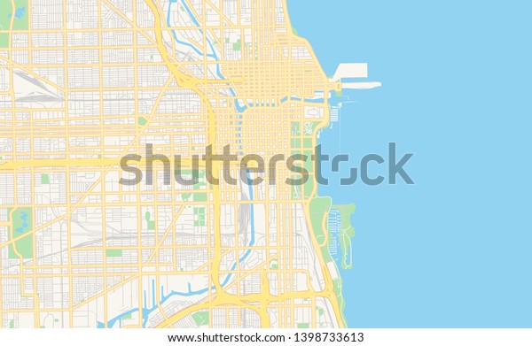 Empty Vector Map Chicago Illinois Usa Stock Vector (Royalty Free ...