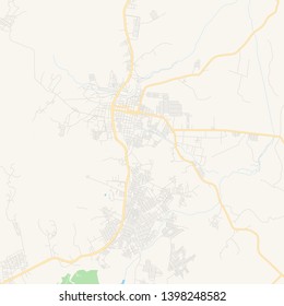 Empty vector map of Choloma, Cortés, Honduras, printable road map created in classic web colors for infographic backgrounds.