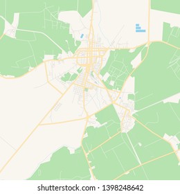 Empty vector map of Morón, Ciego de Ávila, Cuba, printable road map created in classic web colors for infographic backgrounds.
