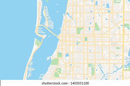 Empty vector map of Clearwater, Florida, USA, printable road map created in classic web colors for infographic backgrounds.