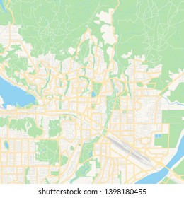 Empty vector map of Coquitlam, British Columbia, Canada, printable road map created in classic web colors for infographic backgrounds.