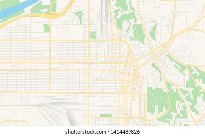 Empty vector map of Council Bluffs, Iowa, USA, printable road map created in classic web colors for infographic backgrounds.