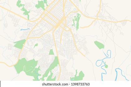 Empty vector map of David, Chiriquí, Panama, printable road map created in classic web colors for infographic backgrounds.