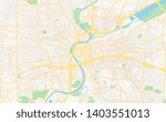 Empty vector map of Dayton, Ohio, USA, printable road map created in classic web colors for infographic backgrounds.